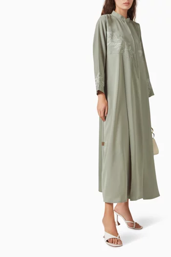 Thread-embroidered Abaya