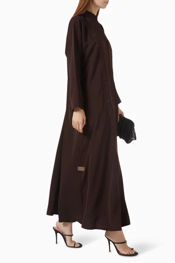 Tonal Thread Embroidered Abaya in Crepe