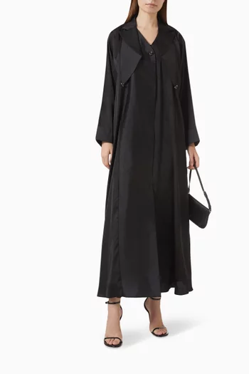 Overlay Panel Abaya in Jacquard