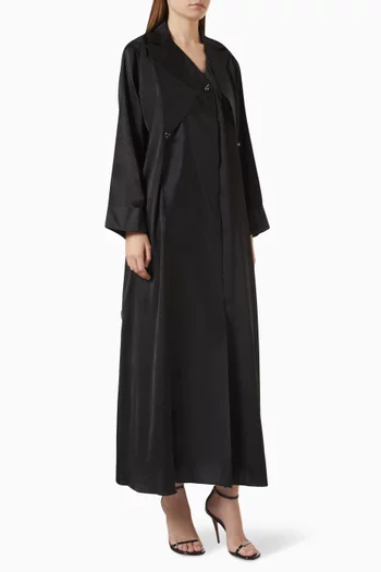 Overlay Panel Abaya in Jacquard