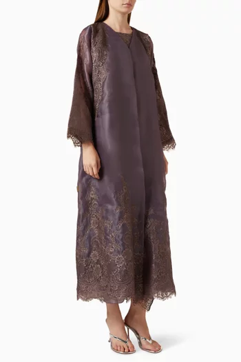 Lace-trim Abaya