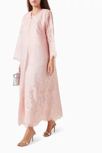 Lace-trim Abaya