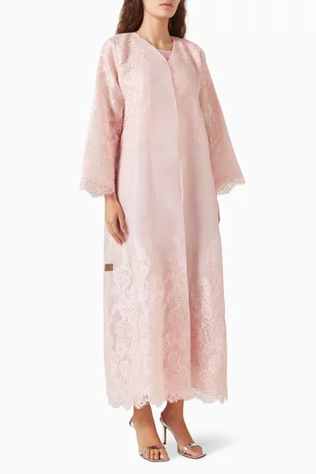 Lace-trim Abaya