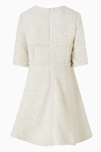 Sequin-embellished Dress in Tweed