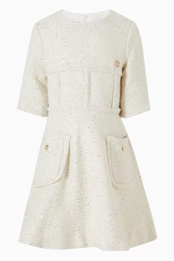 Sequin-embellished Dress in Tweed