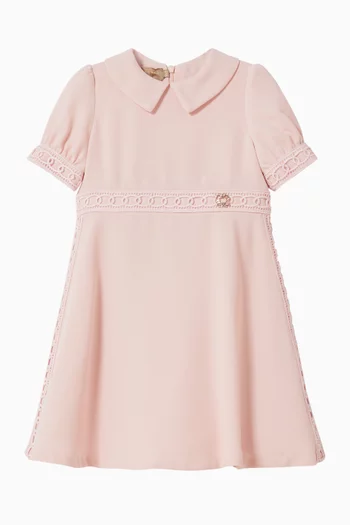 Embroidered Dress in Crepe