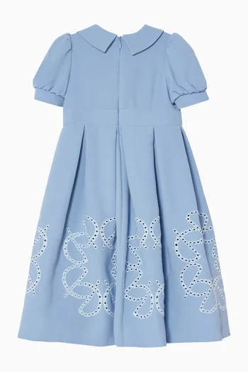 Embroidered Dress in Crepe