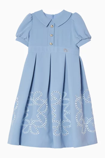 Embroidered Dress in Crepe