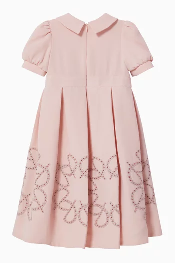 Embroidered Dress in Crepe