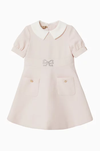 Crystal-bow Dress in Crepe