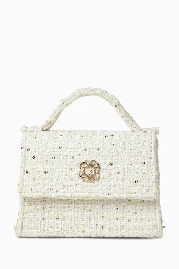 Top-handle Sequin-embellished Bag in Tweed Knit