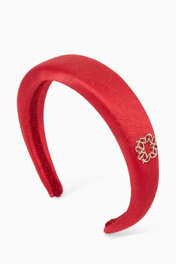 Logo Headband in Lace Jacquard