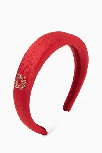 Logo Headband in Lace Jacquard