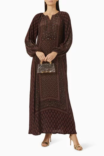 Printed Kaftan in Crepe