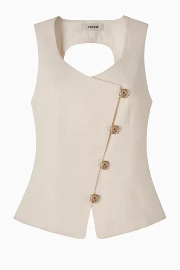 Caneiro Open-back Top in Cotton
