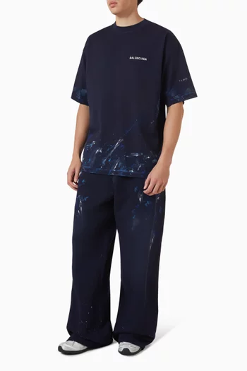 Oversized Paint Splatter Sweatpants in Fleece