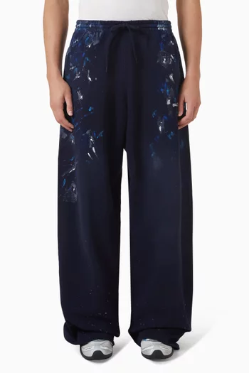 Oversized Paint Splatter Sweatpants in Fleece
