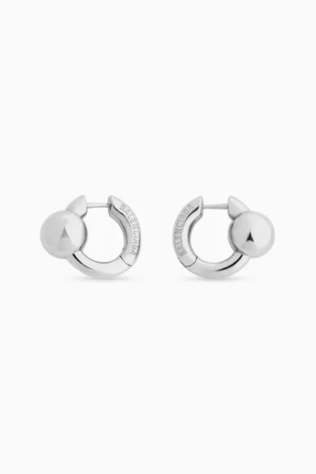 Atom Hoop Earrings in Brass