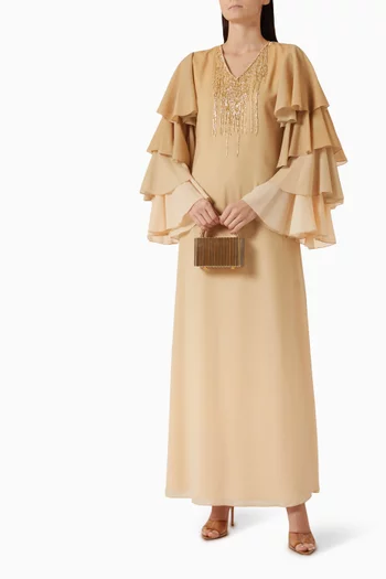 Embellished Ruffle Kaftan