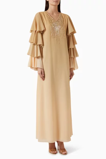 Embellished Ruffle Kaftan