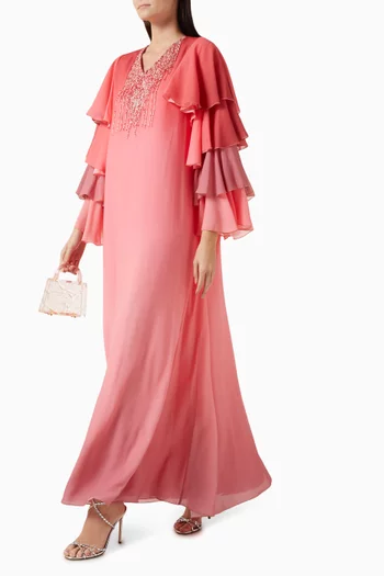 Embellished Ruffle Kaftan