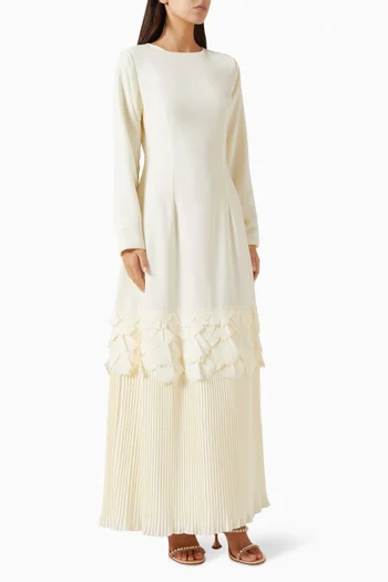 Leaf-appliqué Kaftan