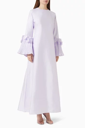 Leaf-appliqué Kaftan