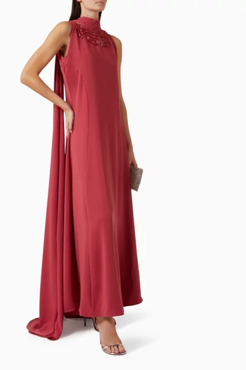 Cape Bead-fringe Dress