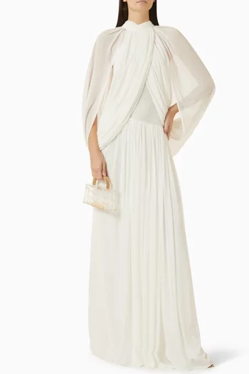 Enza Draped Gown in Jersey