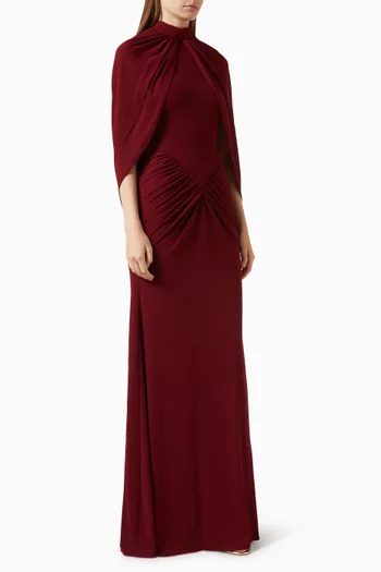 Talira Cape Dress in Cotton Jersey
