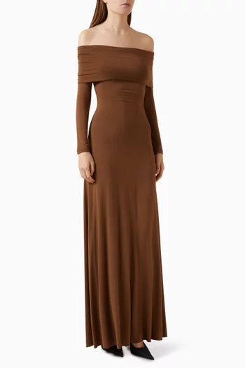 Otis Off-shoulder Dress in Viscose Blend