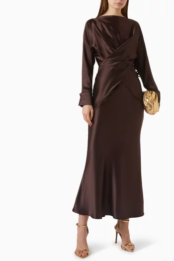 Tessa Top & Skirt Set in Satin