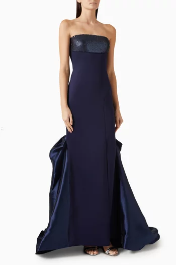 Strapless Gown in Neoprene