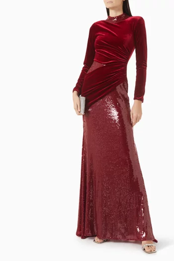 Velvet & Sequin Gown