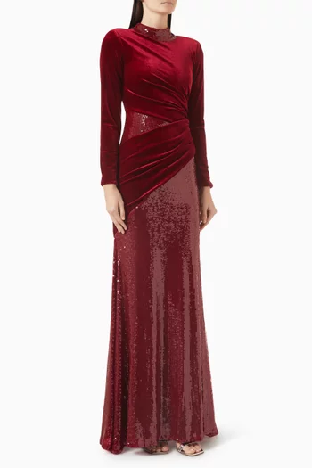 Velvet & Sequin Gown