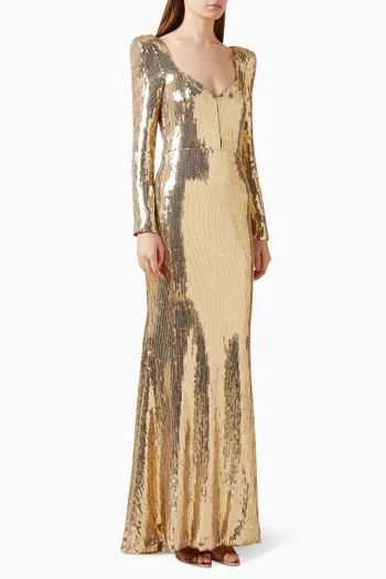 Bustier Long Sleeve Gown
