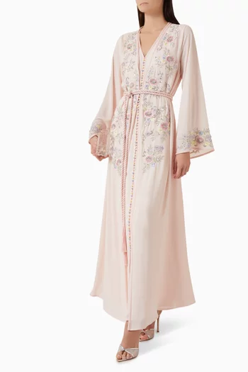 Floral-embellished Kaftan & Dress Set