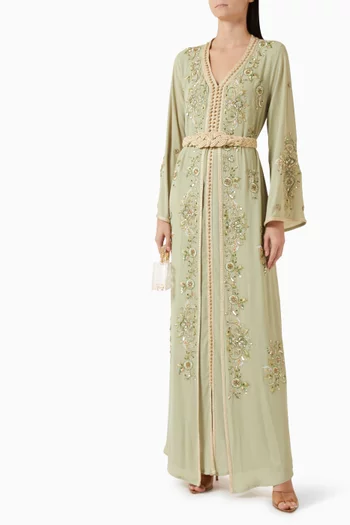 Embellished Belted Dress