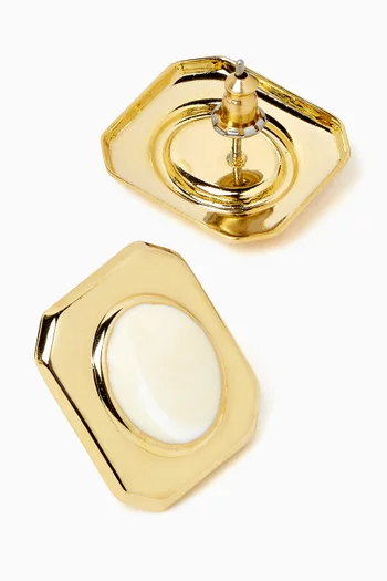 1990s Vintage Rectangular Earrings in Gold-plated Metal