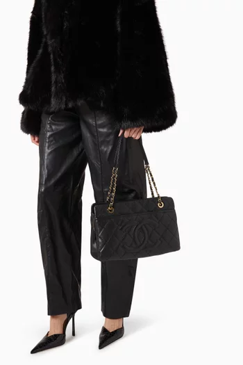2010s Logo Tote Bag in Caviar Leather
