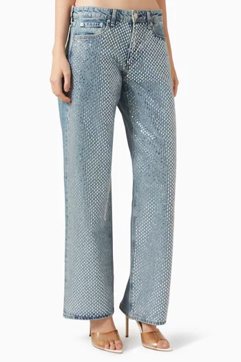 Cam Crystal-embellished Jeans in Denim