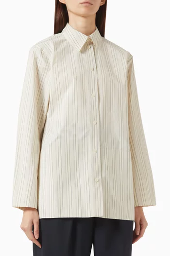 Bonded Panel Shirt in Cotton-poplin