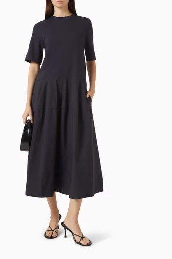 Drop-waist Midi Dress in Cotton
