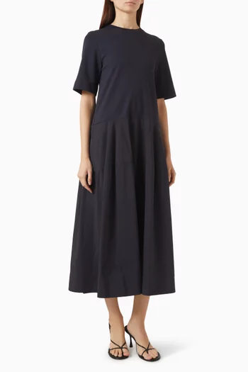Drop-waist Midi Dress in Cotton