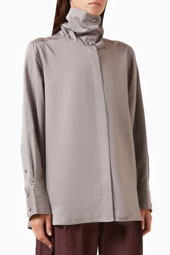 Mockneck Top in Satin
