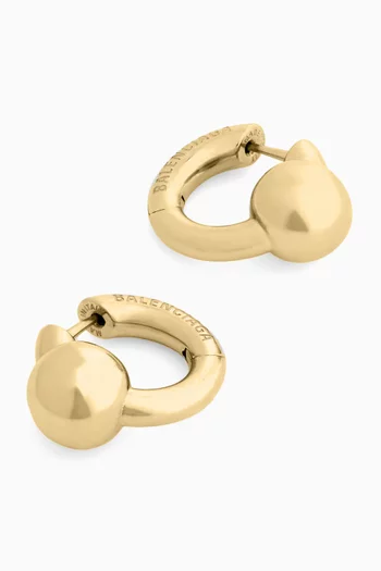 Atom Hoop Earrings in Brass