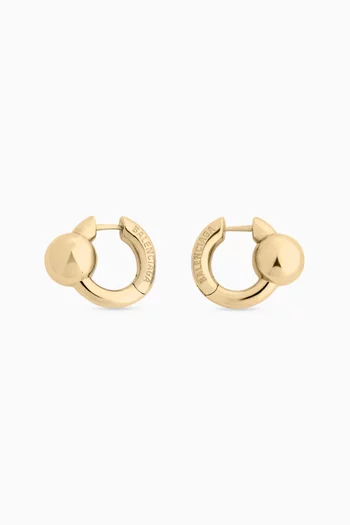 Atom Hoop Earrings in Brass