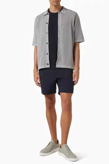Button-up Shirt in Cotton Mesh