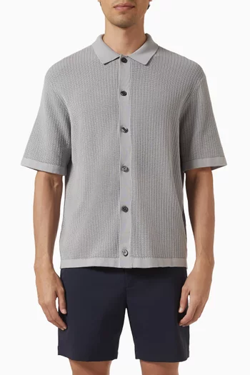 Button-up Shirt in Cotton Mesh