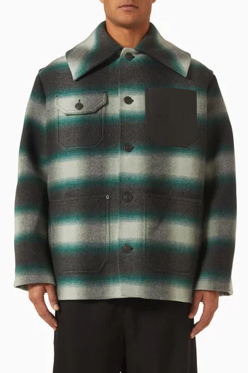 Workwear Cocoon Jacket in Check Flannel